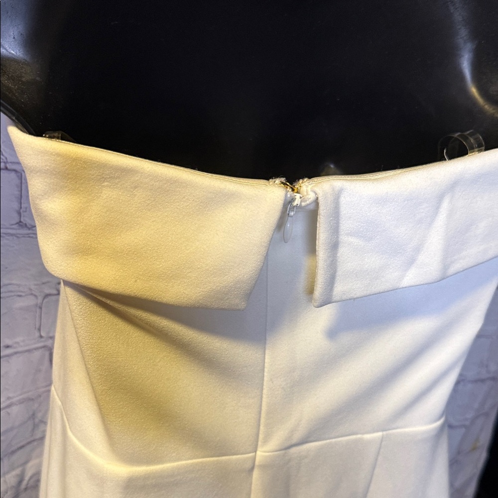 bebe White Strapless Jumpsuit with Button Accents - Picture 9 of 12